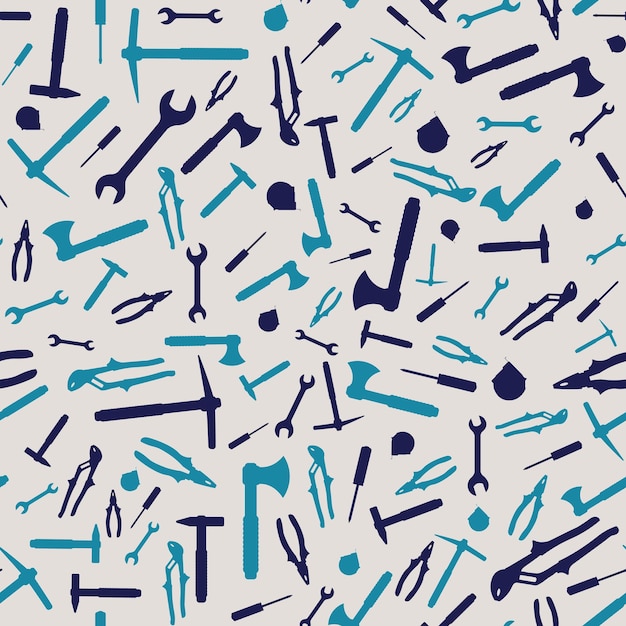 Fondo de ilustración de herramientas de trabajo Patrón transparente de vector