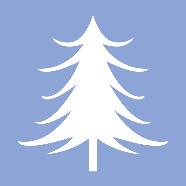 fondo de ilustración de icono de árbol de navidad de silueta blanca