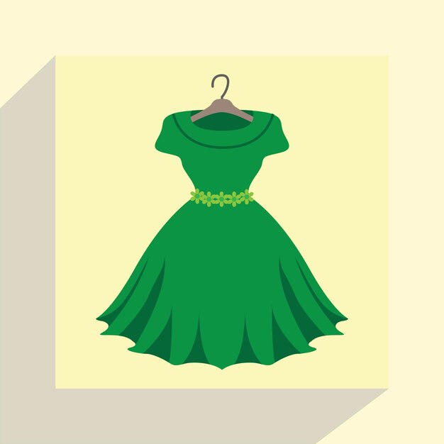 Vector fondo de ilustración de icono de vestido de color