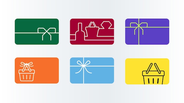 Vector fondo de ilustración lineal del programa de fidelización de tarjetas de regalo de bonificación