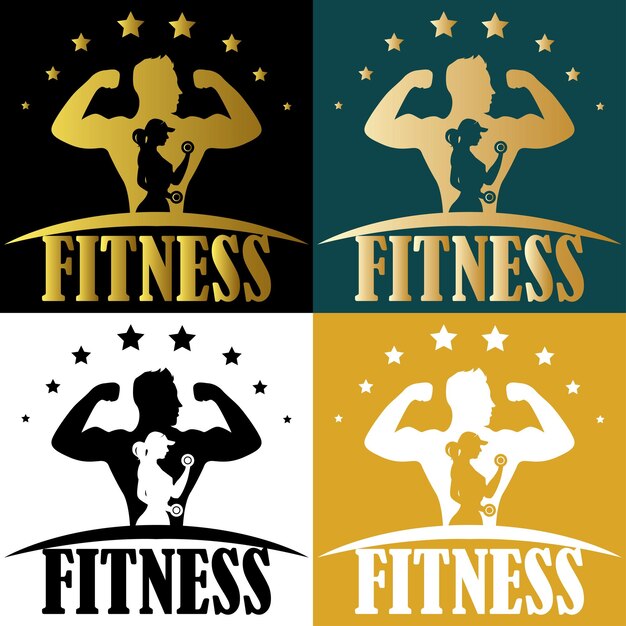 Fondo de ilustración de logotipo de fitness vectorial
