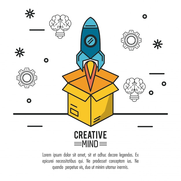 Fondo de ilustración de mente creativa