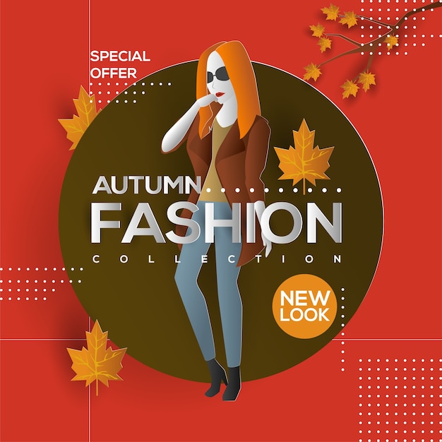 Vector fondo de ilustración de moda otoño