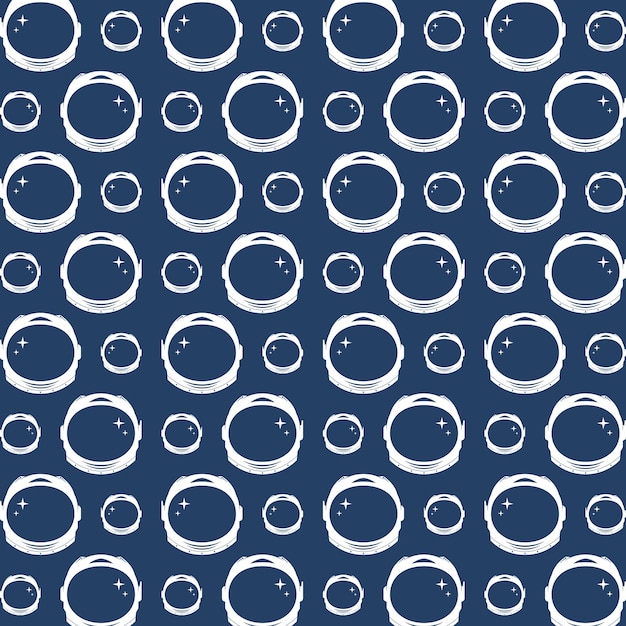 Fondo de ilustración del patrón repetitivo sin costura del casco espacial vectorial