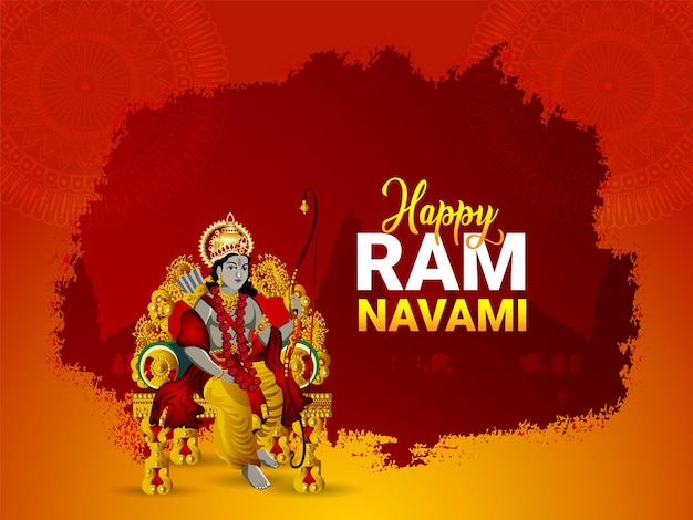 Vector fondo de ilustración de ram navami