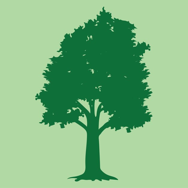 Fondo de ilustración de silueta de árbol vectorial