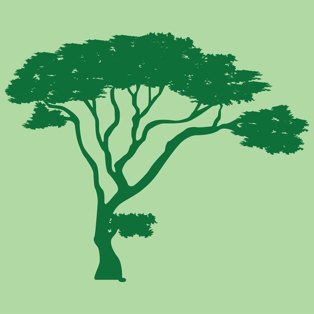 Fondo de ilustración de silueta de árbol vectorial