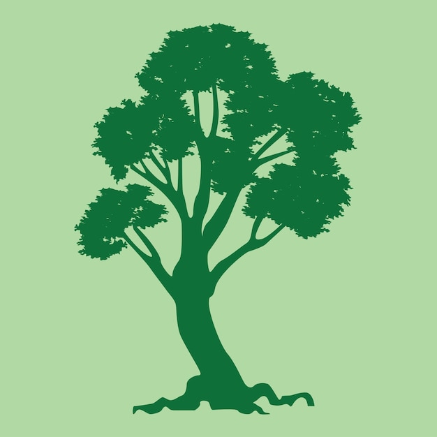 Fondo de ilustración de silueta de árbol vectorial