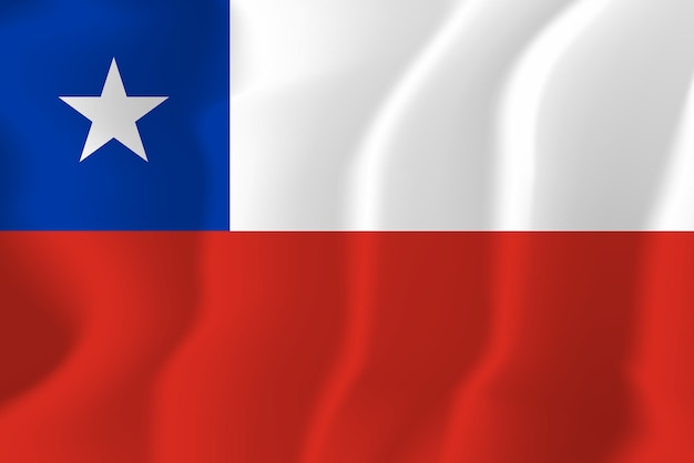 Fondo de ilustración de vector de bandera ondeada de chile