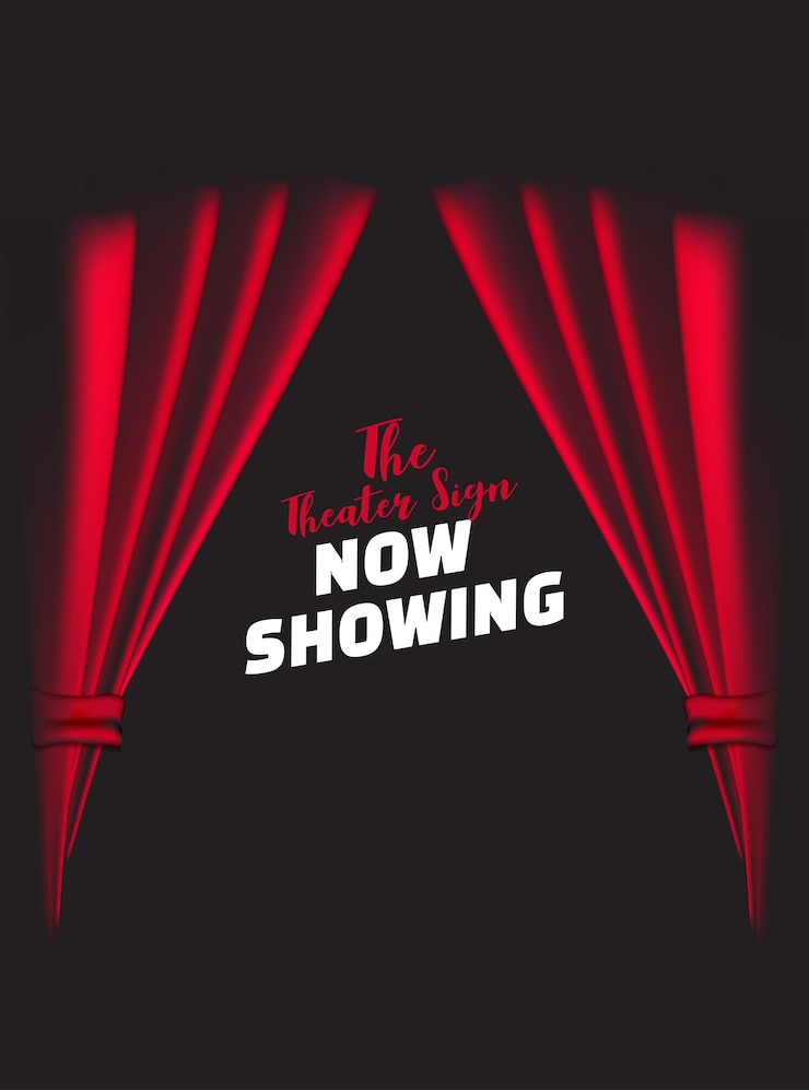 Vector fondo con ilustración de vector de cortina de teatro rojo