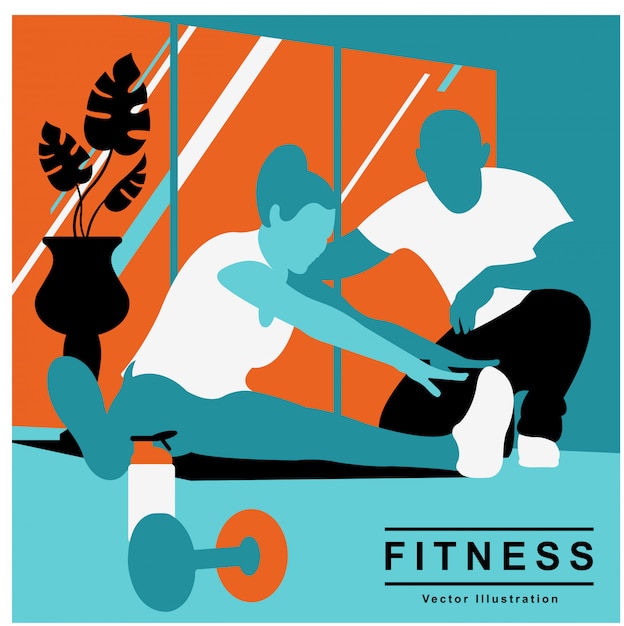 Vector fondo de ilustración de vector de fitness