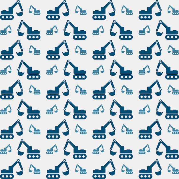 Fondo de ilustración de vector de patrón de papel tapiz de repetición premium de excavadora