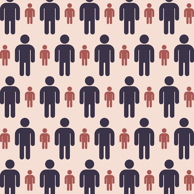 Fondo de ilustración de vector de patrón de repetición perfecta decorativa de persona individual