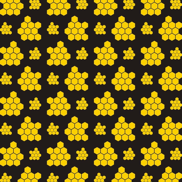Vector fondo de ilustración de vector de patrones sin fisuras de panal amarillo hermoso