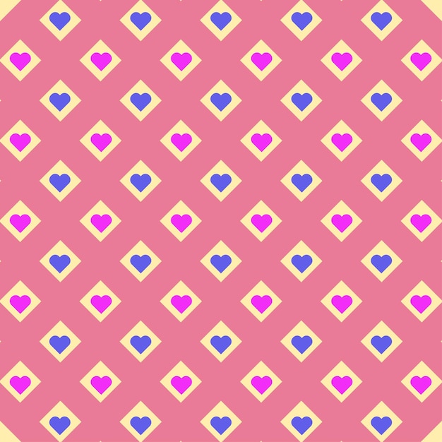 Fondo de ilustración de vector premium de patrón de corazón geométrico