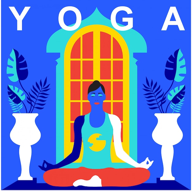 Fondo de ilustración de vector de yoga