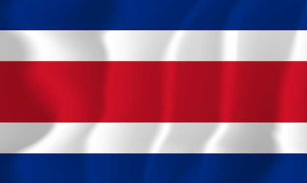 Fondo De Ilustración Vectorial Bandera Ondeada Costa Rica