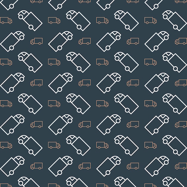 Fondo de ilustración vectorial de camiones de colores que repiten patrones de moda