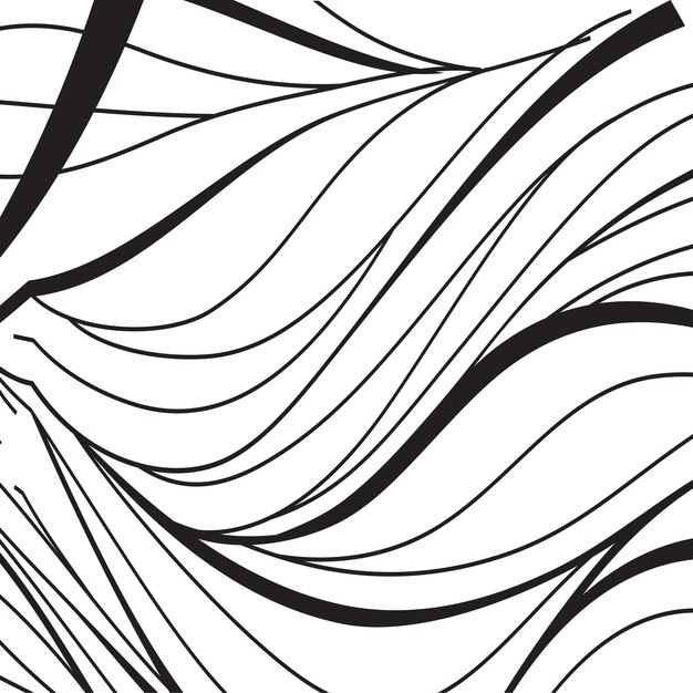 Fondo de ilustración vectorial ondulado abstracto en blanco y negro