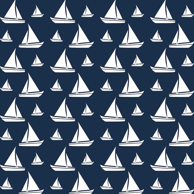Fondo De Ilustración Vectorial De Patrones Sin Fisuras Con Velero
