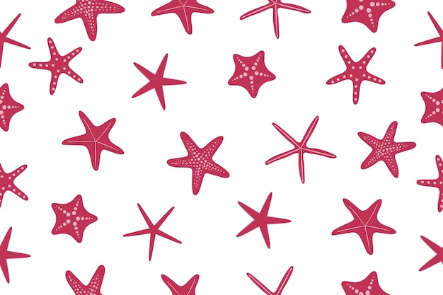Fondo con la imagen de una estrella de mar Un icono dibujado a mano o un sello en forma de estrella de mar hecho en un estilo plano Ilustración vectorial