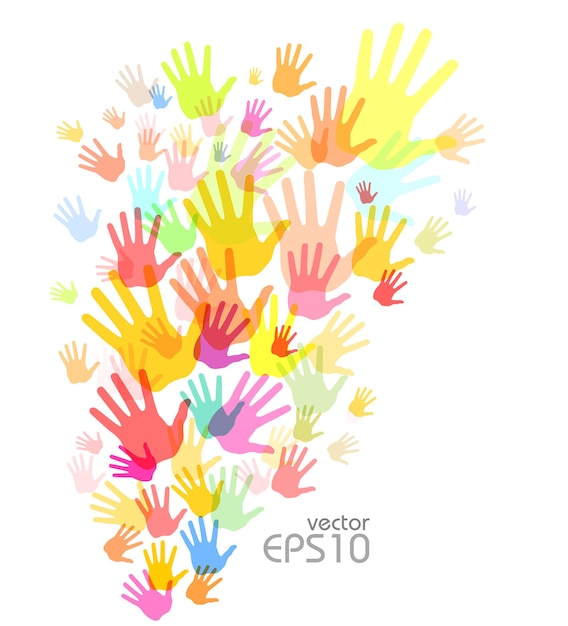 Fondo impreso a mano de colores Ilustración vectorial