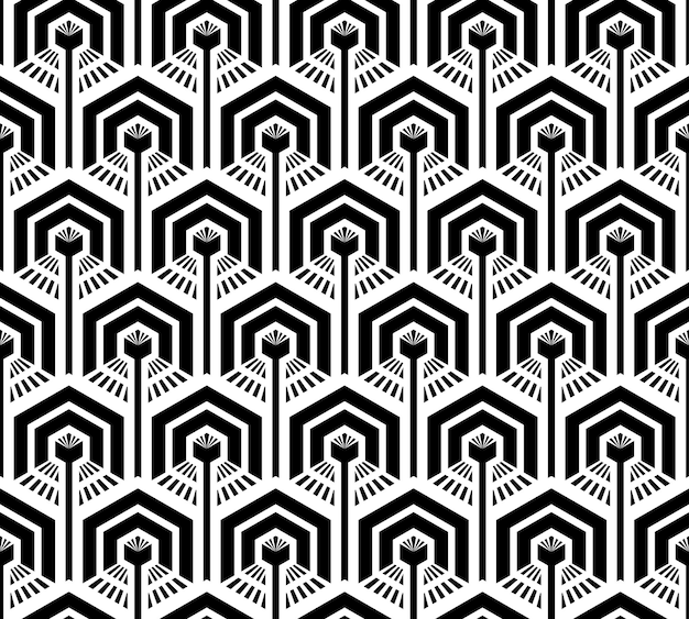 FONDO INCONSÚTIL INCONSÚTIL BLANCO CON HEXÁGONOS VECTORIALES NEGROS