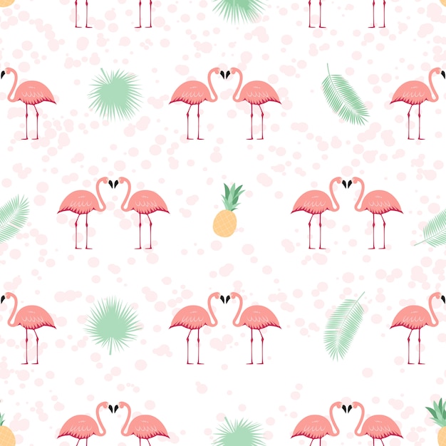 Fondo inconsútil del modelo del flamenco rosado. Ilustración