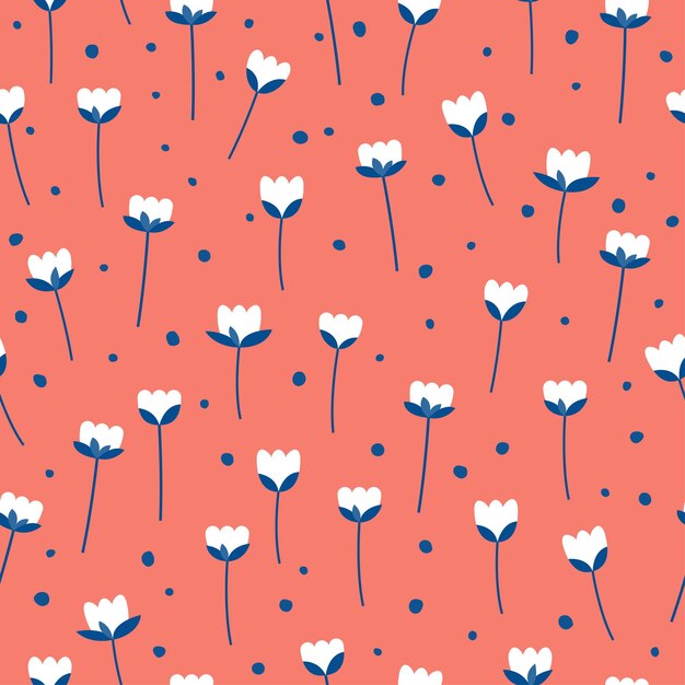 Fondo inconsútil del modelo de la flor abstracta. Cubierta geométrica de aplicación simple infantil para tarjeta de diseño, papel tapiz, álbum, álbum de recortes, papel de regalo de vacaciones, tela textil, estampado de bolso, camiseta, etc.
