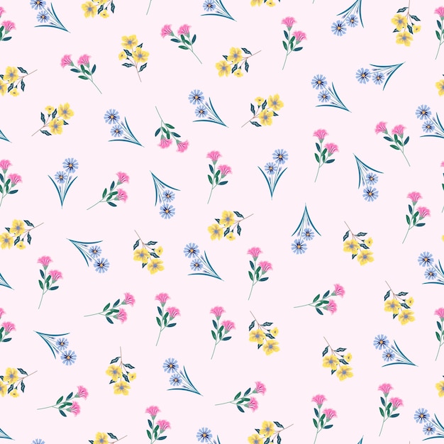 Vector fondo inconsútil del modelo de las flores lindas