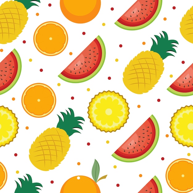 Fondo inconsútil del papel pintado de la fruta fresca tropical del verano del modelo