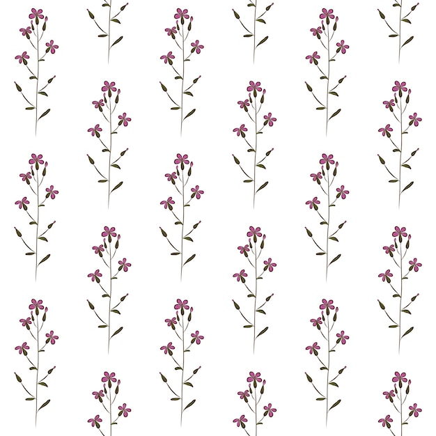 FONDO INCONSÚTIL DE VECTOR BLANCO CON FLORES DE LUNARIA LILA