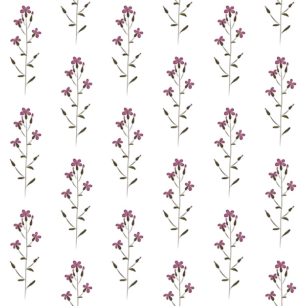 FONDO INCONSÚTIL DE VECTOR BLANCO CON FLORES DE LUNARIA LILA