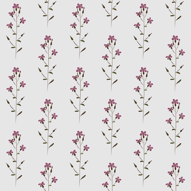 FONDO INCONSÚTIL DE VECTOR GRIS CON FLORES DE LUNARIA LILA