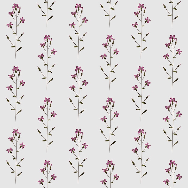 FONDO INCONSÚTIL DE VECTOR GRIS CON FLORES DE LUNARIA LILA