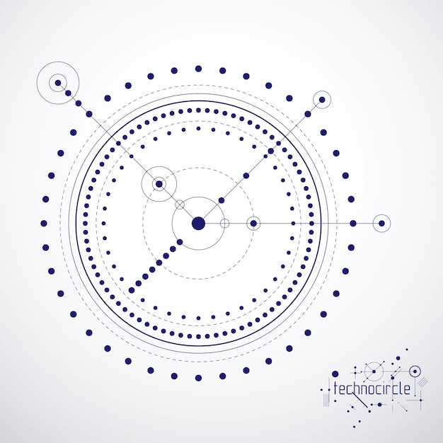 Fondo industrial y de ingeniería vectorial, plan técnico futuro. Modelo abstracto del mecanismo, esquema mecánico.