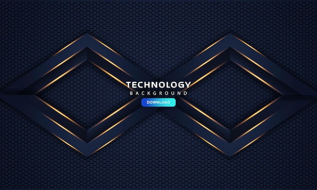 Fondo de innovación de concepto de diseño de lujo de marco azul oscuro abstracto
