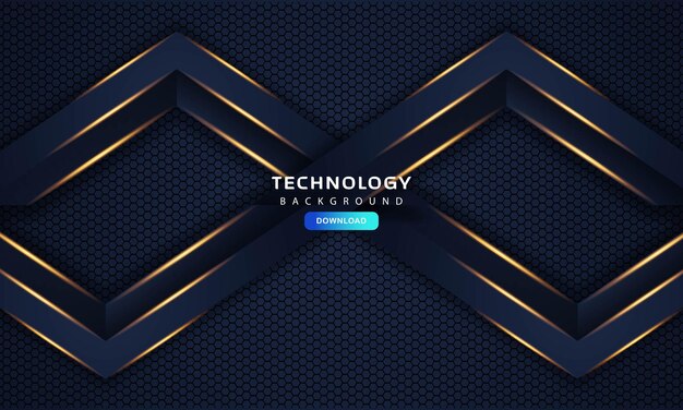 Fondo de innovación de concepto de diseño de lujo de marco azul oscuro abstracto