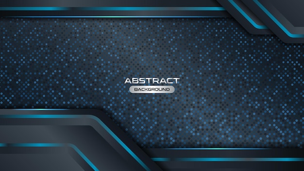 Fondo de innovación de concepto de diseño de tecnología de marco azul negro metálico abstracto