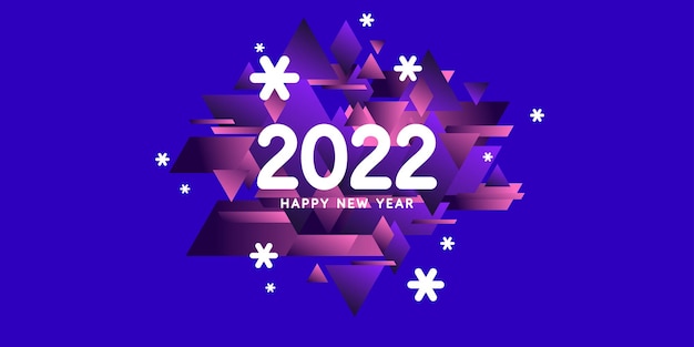 Fondo con la inscripción feliz año nuevo 2022 ilustración de vector de estilo plano plano