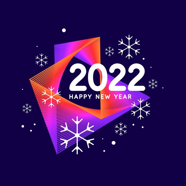 Fondo con la inscripción Feliz año nuevo 2022 Ilustración de vector de estilo plano plano