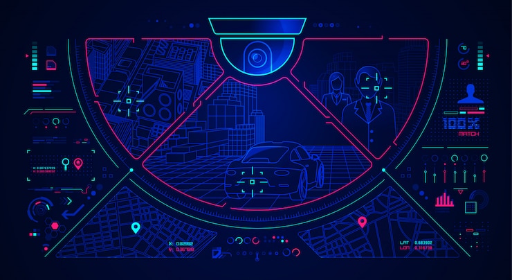 Vector fondo de interfaz cctv
