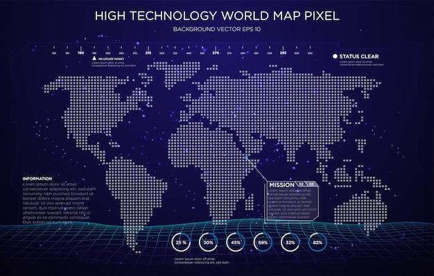 Fondo de interfaz de mapa digital de alta tecnología