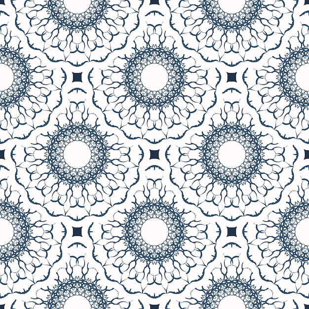 Fondo interminable con monogramas Fondo con color blanco y azul Bueno para postales Vector