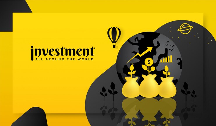 Vector fondo de inversión empresarial global, concepto de inversión en todo el mundo