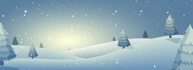 Fondo de invierno con árboles de Navidad