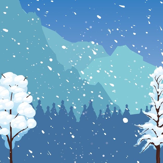 Fondo de invierno Bosque de nieve Fondo