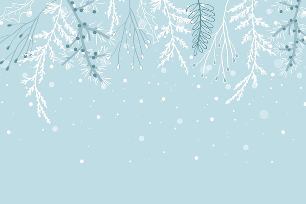 Vector fondo de invierno dibujado a mano