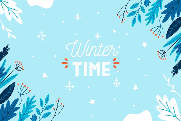 Fondo de invierno dibujado a mano