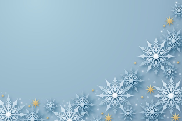 Fondo de invierno de estilo papel